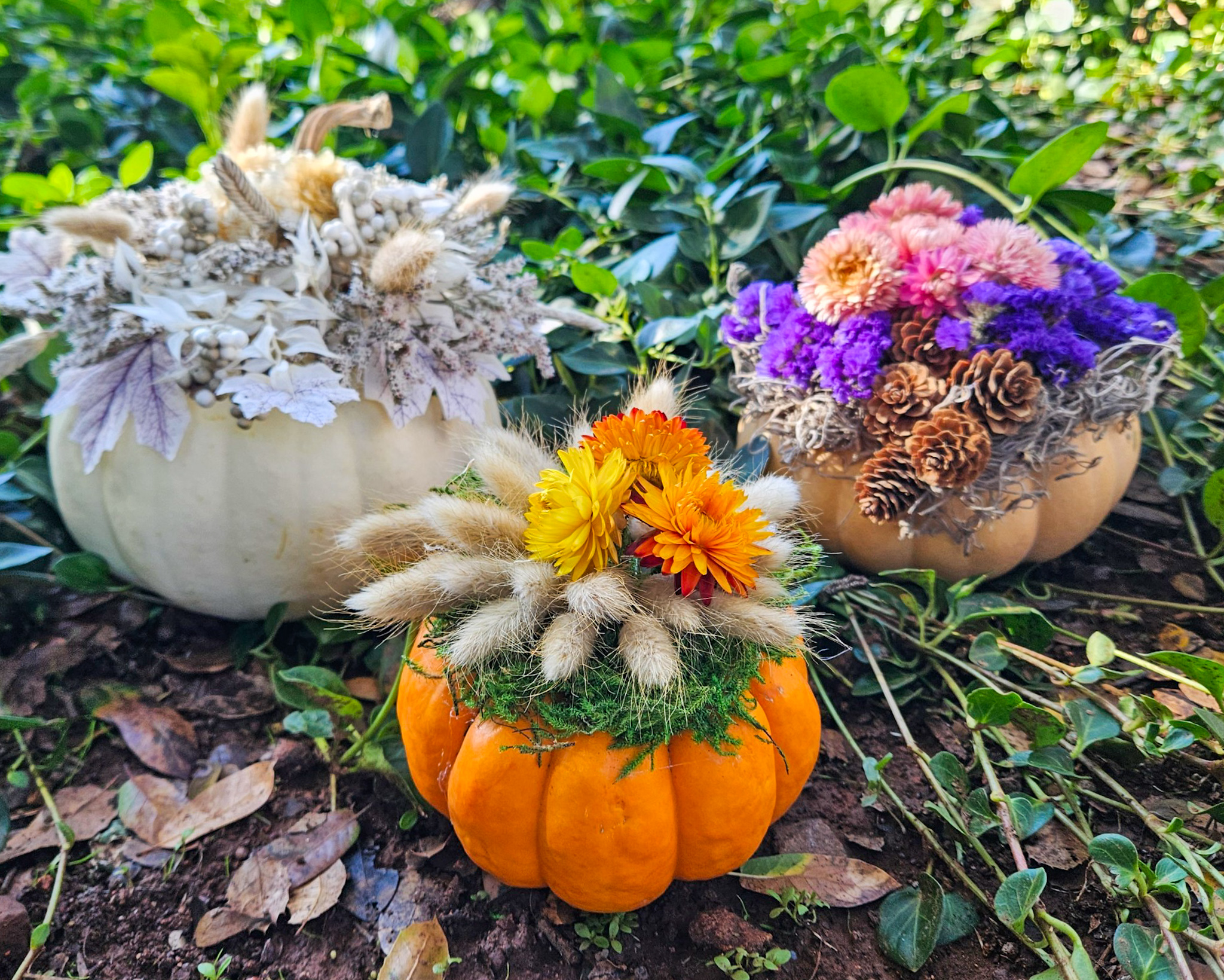 DIY floral pumpkins