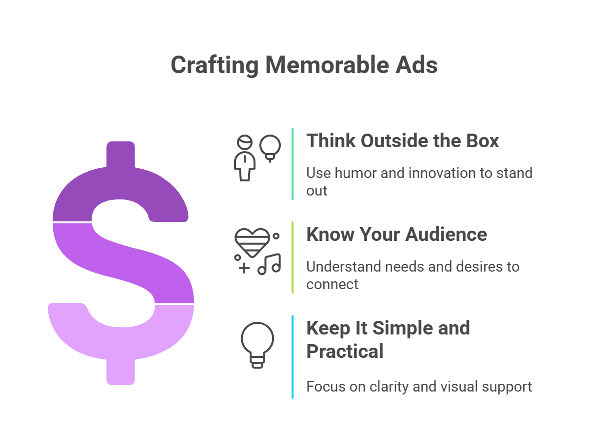 Summary of three key psychological elements—surprise, emotional impact, and simplicity—that make ads memorable. Summary of three key psychological elements—surprise, emotional impact, and simplicity—that make ads memorable.