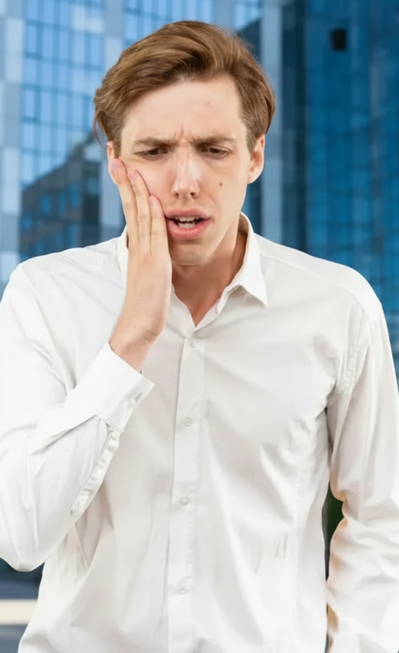 Man experiencing dental discomfort