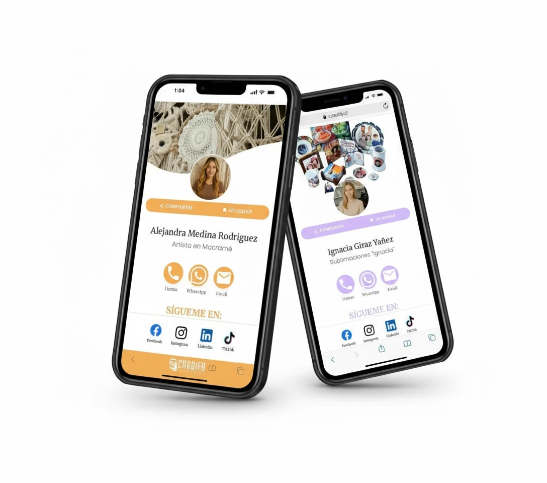 Mockup de la tarjeta de presentación digital