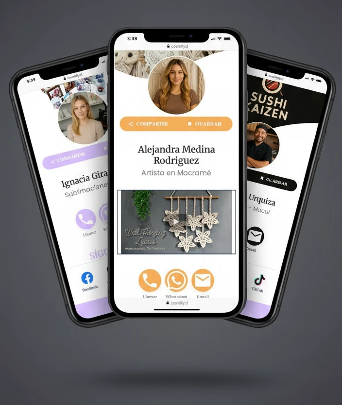 Tarjeta digital en un móvil