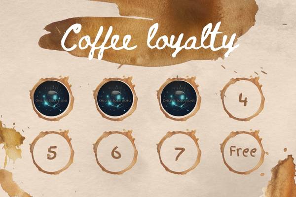 Coffee loyalty card with stamps, symbolizing customer retention and the importance of building customer loyalty as part of reputation management.