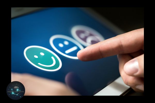 A hand selecting a green smiley face on a touchscreen, symbolizing customer satisfaction. This reinforces the blog's focus on how consistent service and proactive communication, like Missed Call Mastery, enhances customer trust and business reputation.