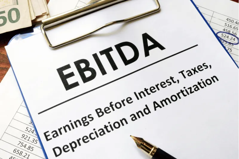 EBITDA document showing earnings before interest, taxes, depreciation and amortization formula EBITDA document showing earnings before interest, taxes, depreciation and amortization formula