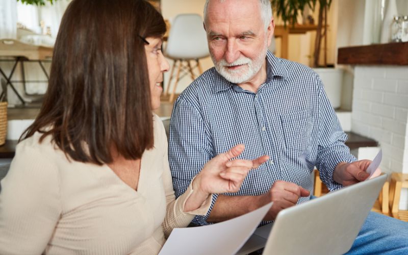Wife and husband discussing financing appraisal