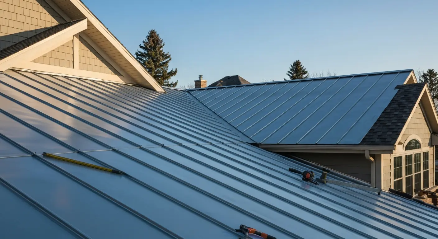 Metal standing seam roofing