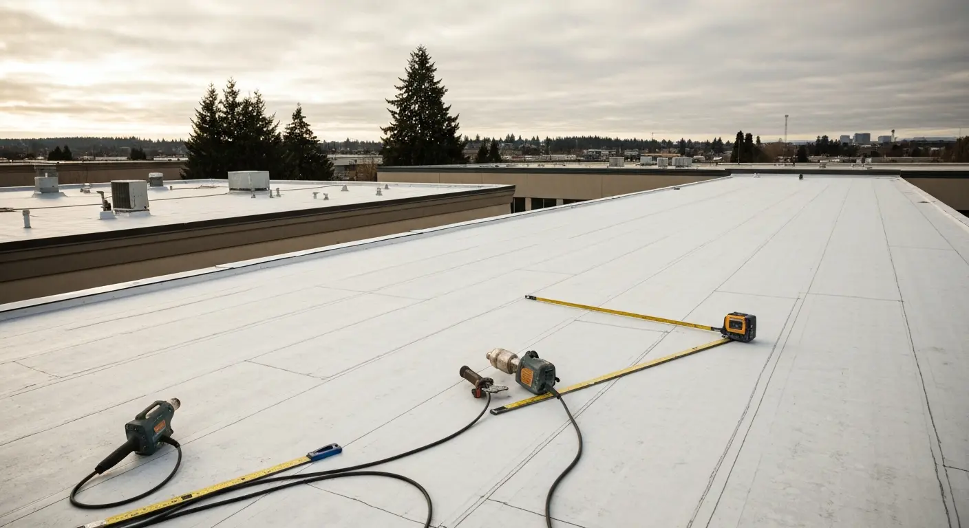 Commercial flat roof installation