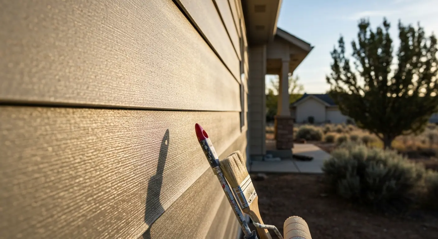 Fresh paint finish on siding