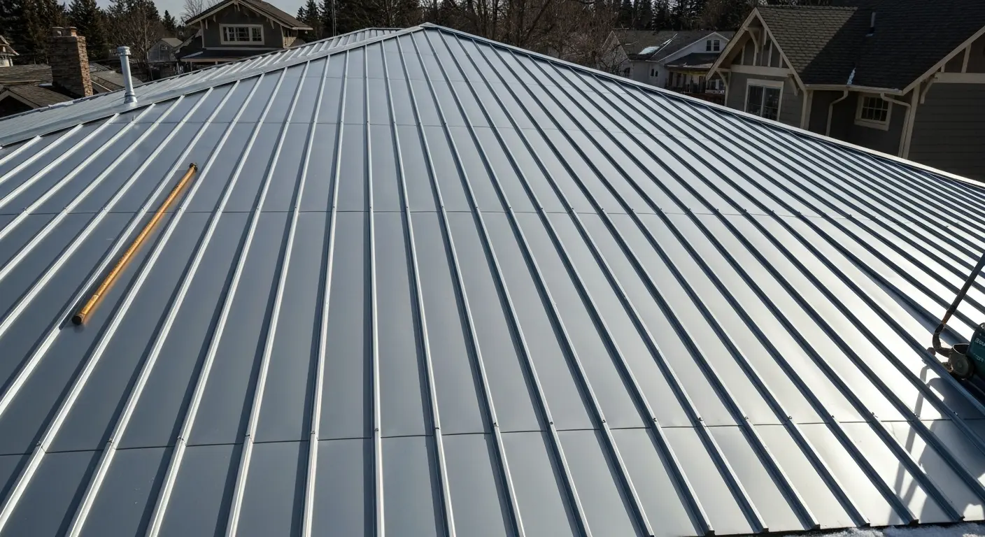 Metal standing seam roof