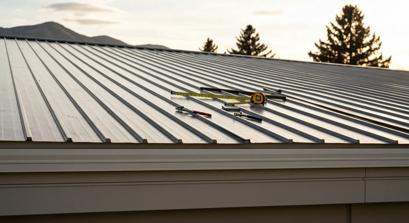 Metal standing seam roof