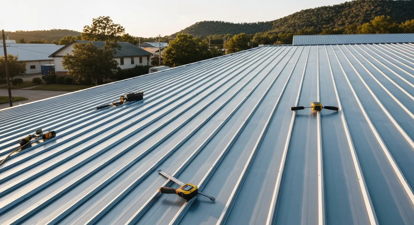 Metal roof standing seam installation