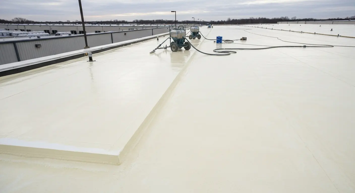 Spray foam roofing installation