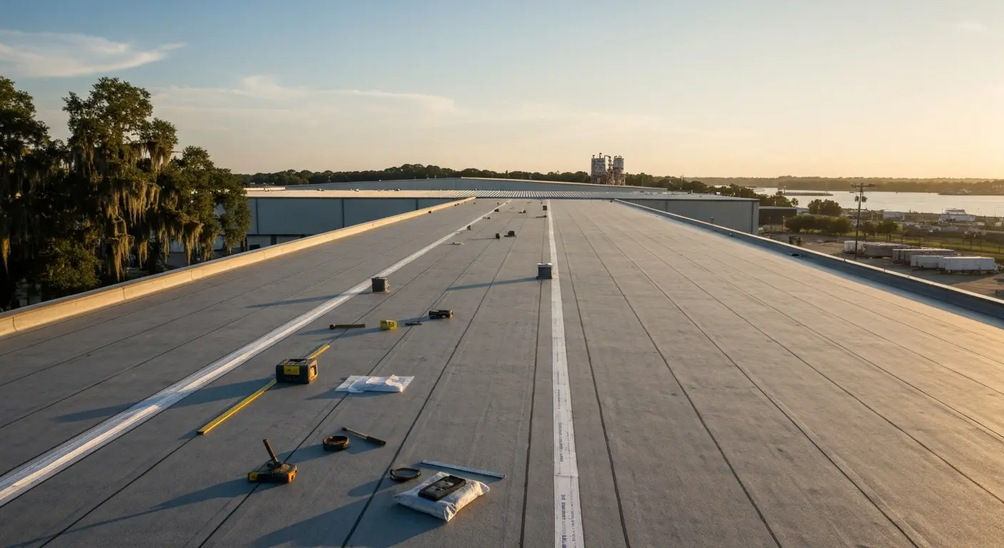 Flat roof installation warehouse