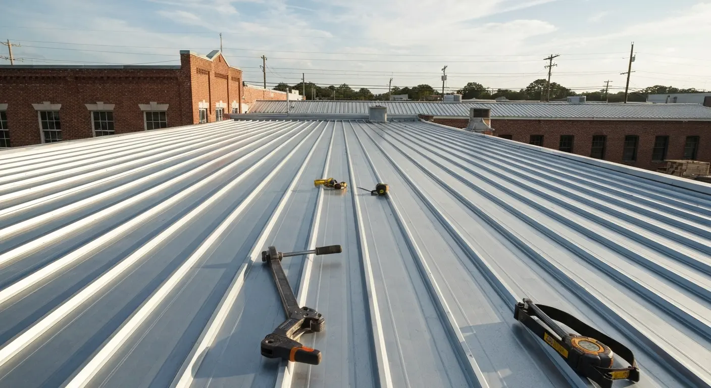 Metal roof installation