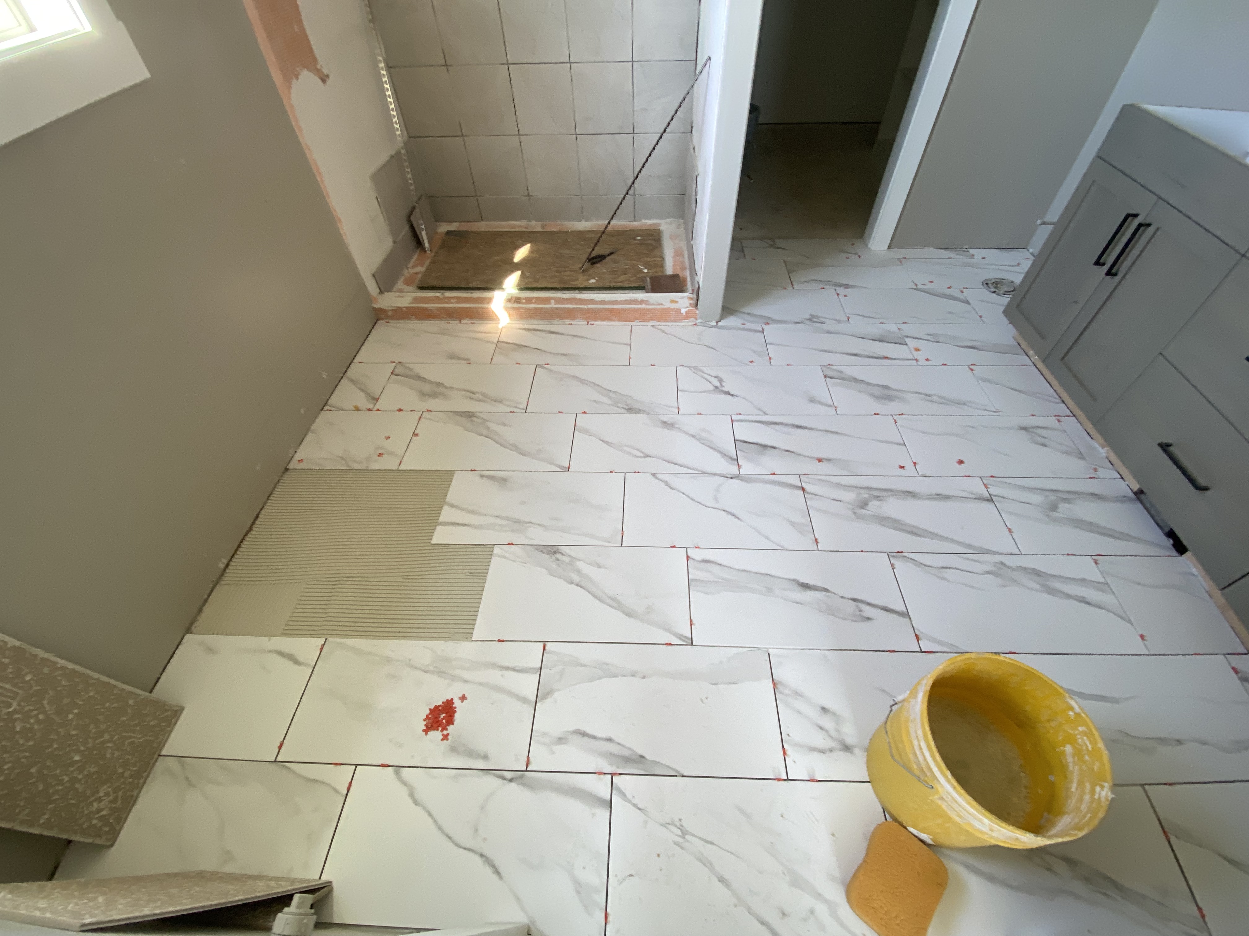 Setting Tile Floor With Porcelain Tile Setting Tile Floor With Porcelain Tile