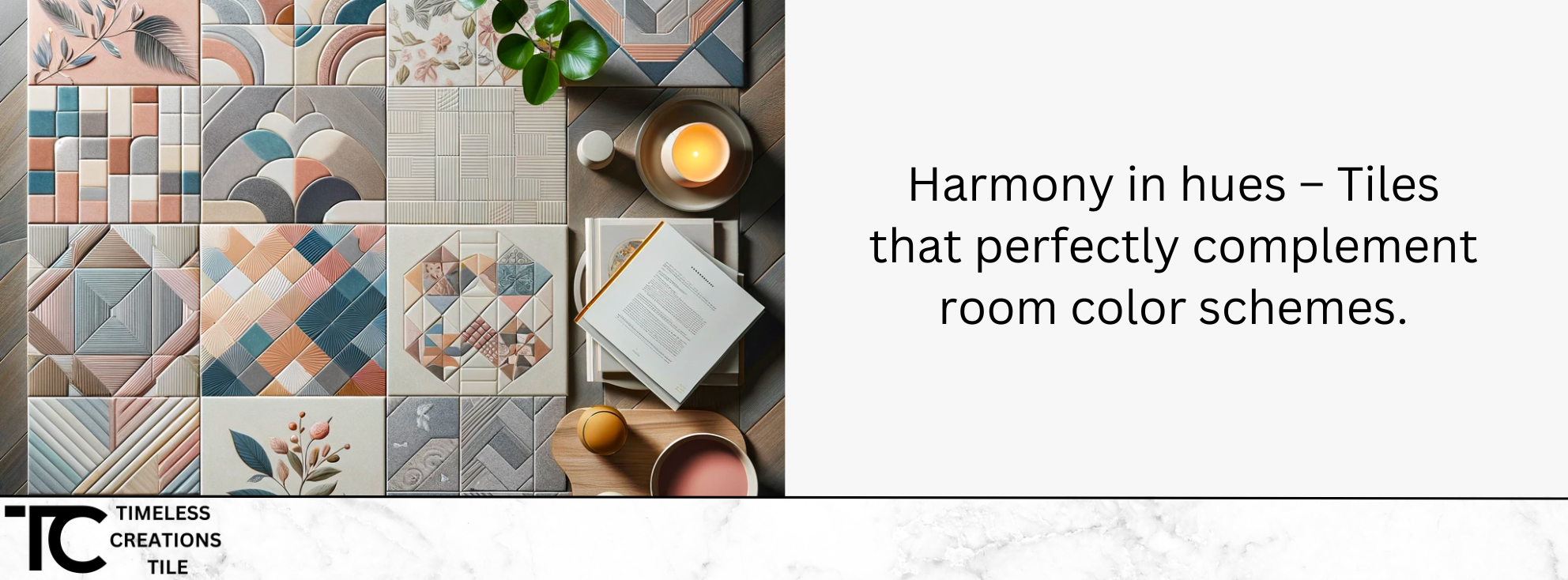 Tiles complementing room color schemes for harmonious design.