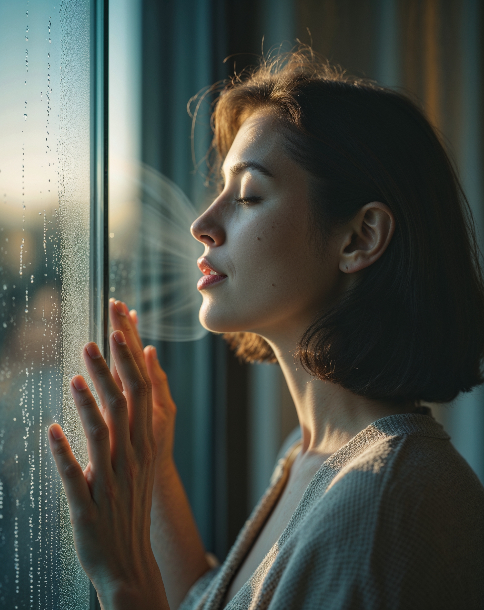 Woman looking out window Woman looking out window