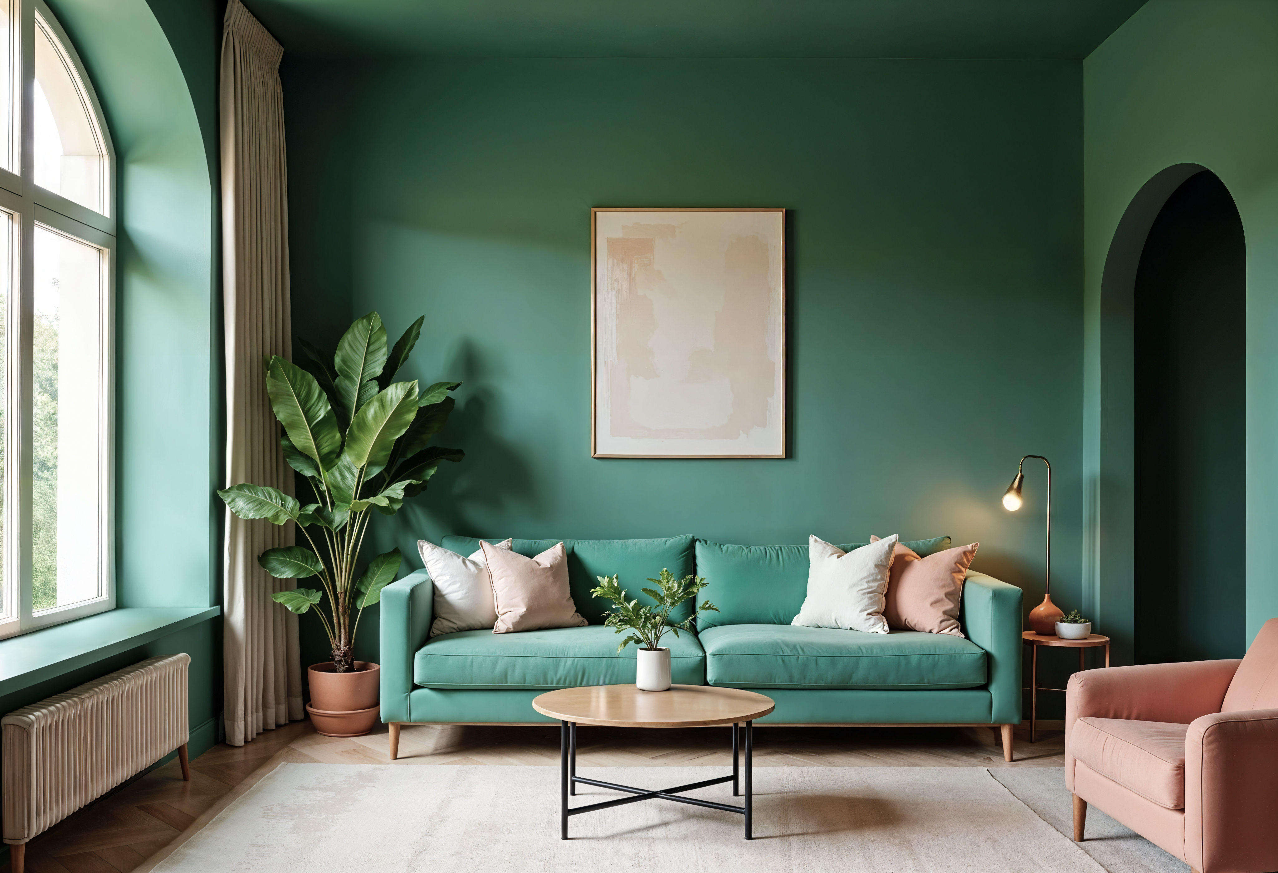 Pink & Green Living Room Makeover – How to Use Bold Wall Color Togethe