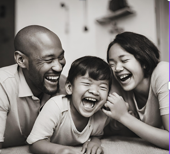 relaxed and joyful family moment