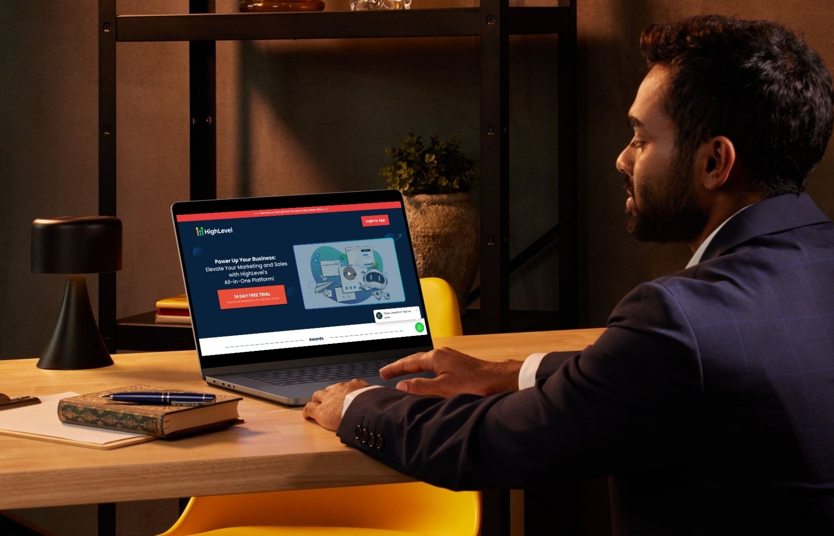 A man working on a screen using Go Highlevel A man working on a screen using Go Highlevel
