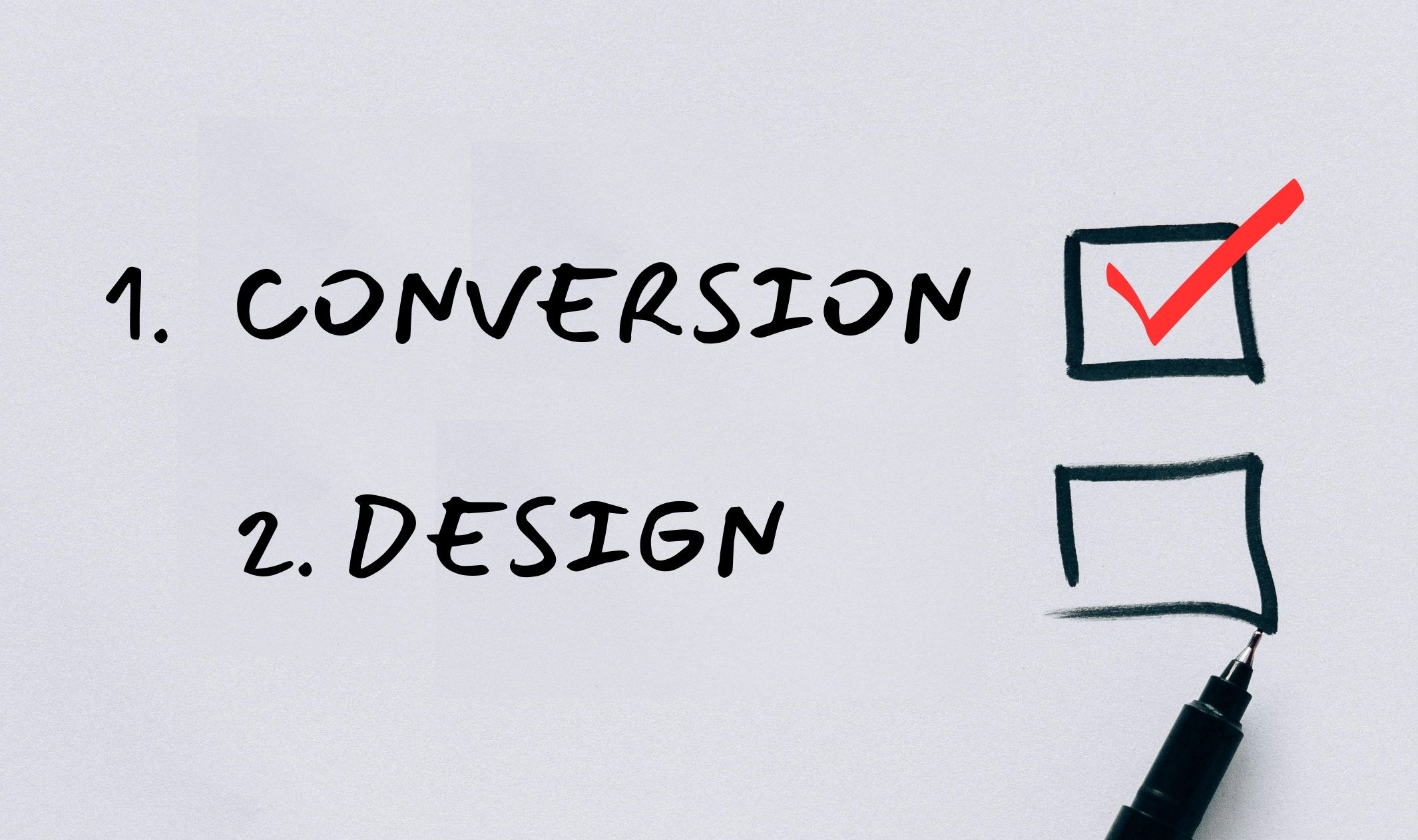 A graphic showing conversion as a priority when you want to build a website for online business