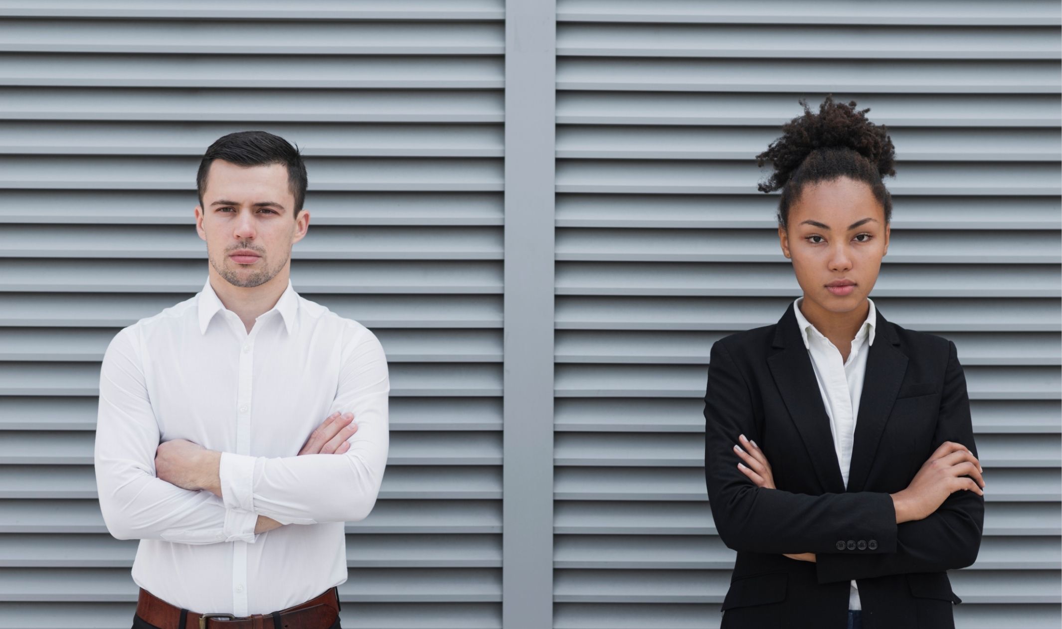 An employee and CEO experiencing online business mindset challenges An employee and CEO experiencing online business mindset challenges