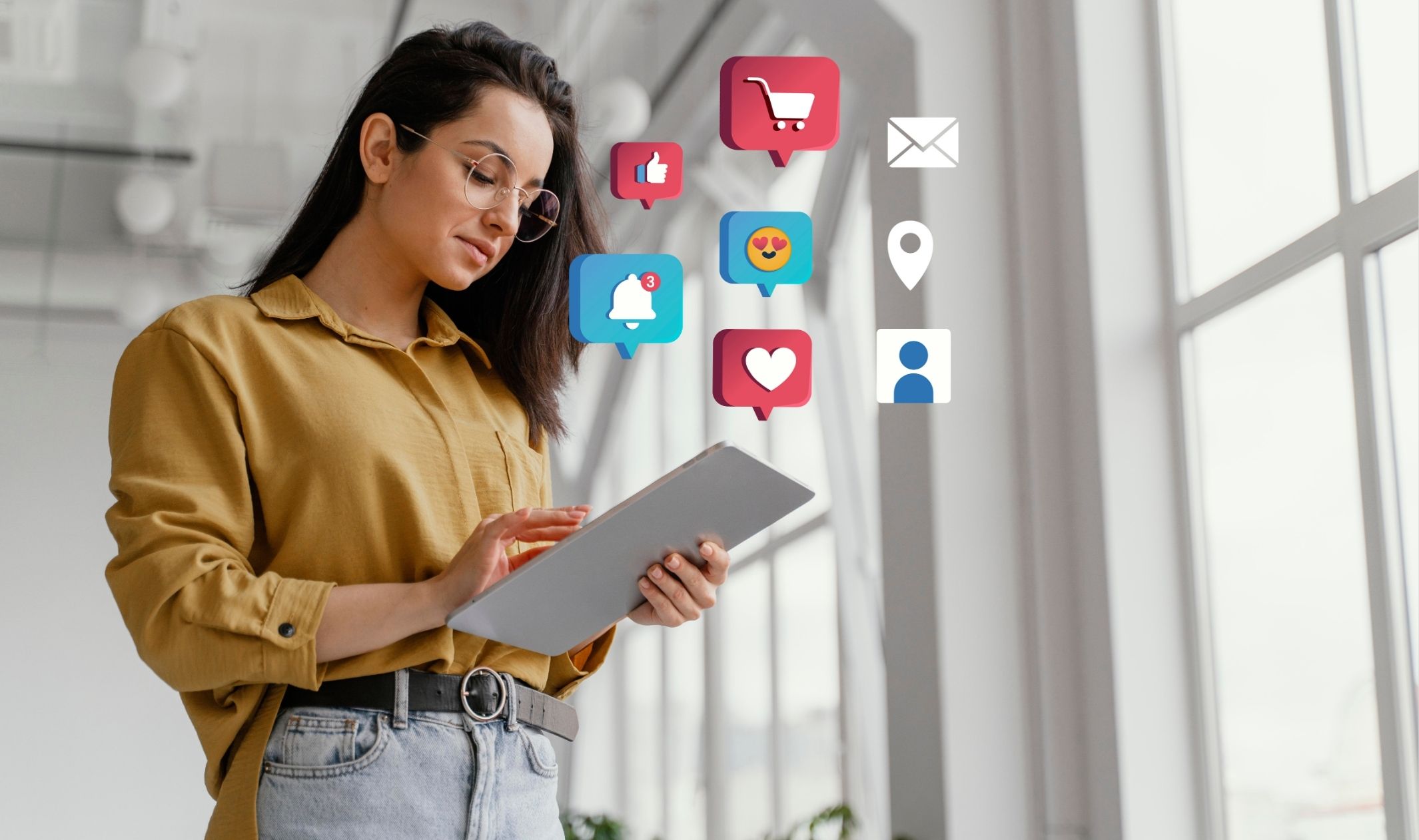 A business owner using Go HighLevel marketing automation on her tablet A business owner using Go HighLevel marketing automation on her tablet