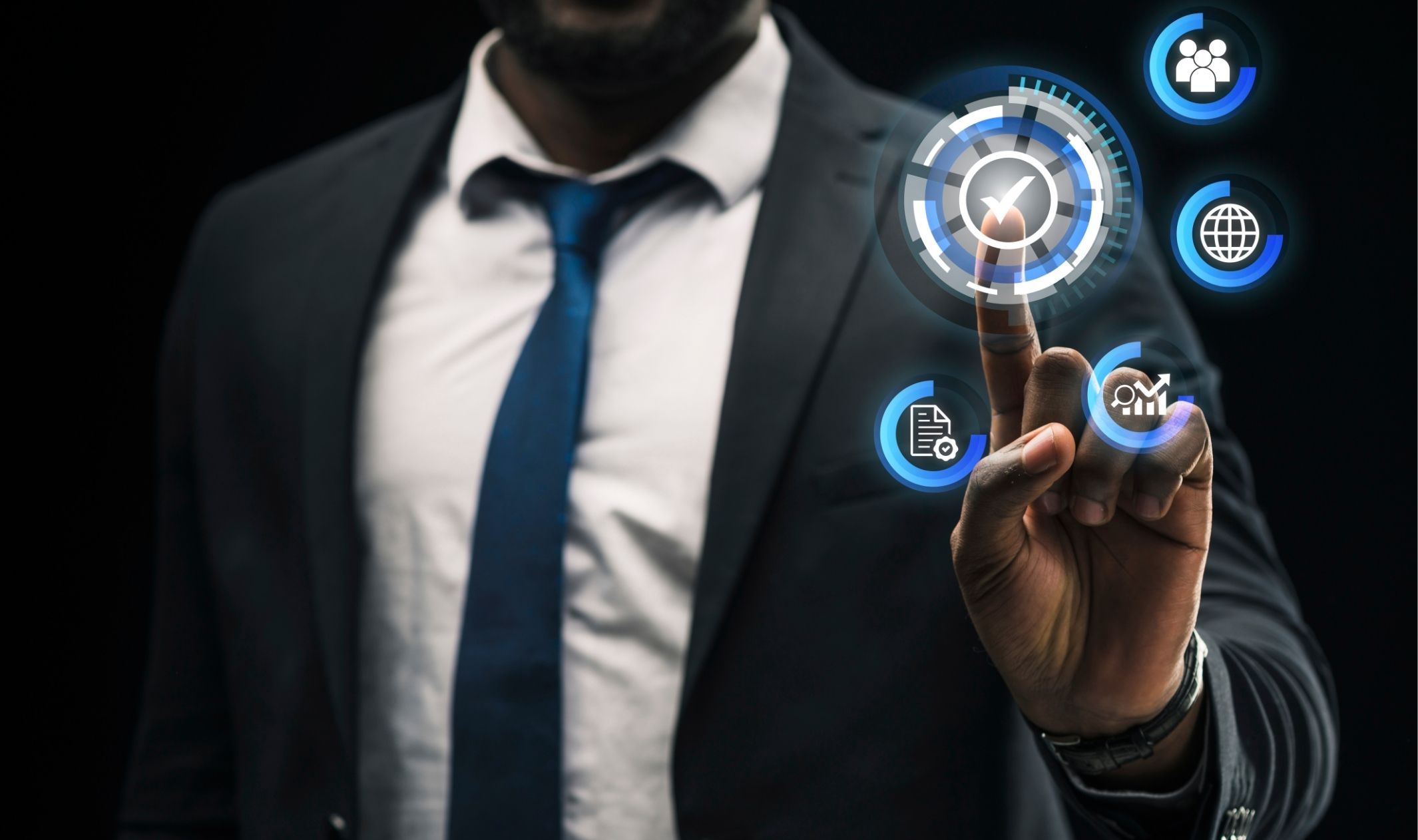 A business man using automation tools to show why systems matter in online business A business man using automation tools to show why systems matter in online business