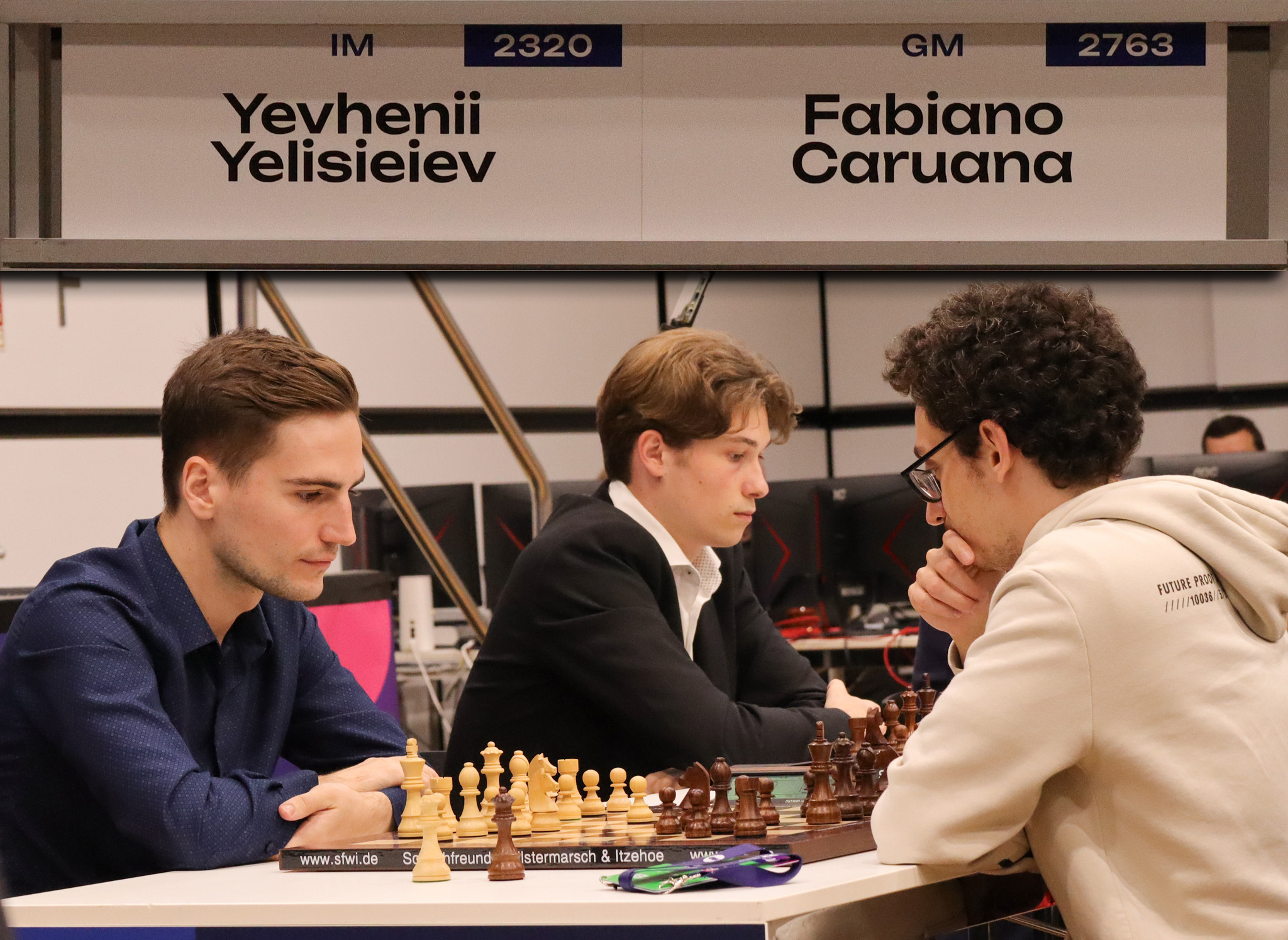IM Yevhenii Yelisieiev vs GM Fabiano Caruana — World Rapid Team event