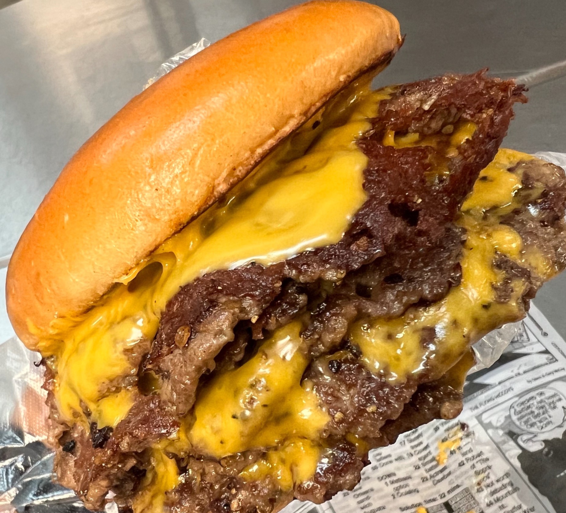 smashed cheeseburger