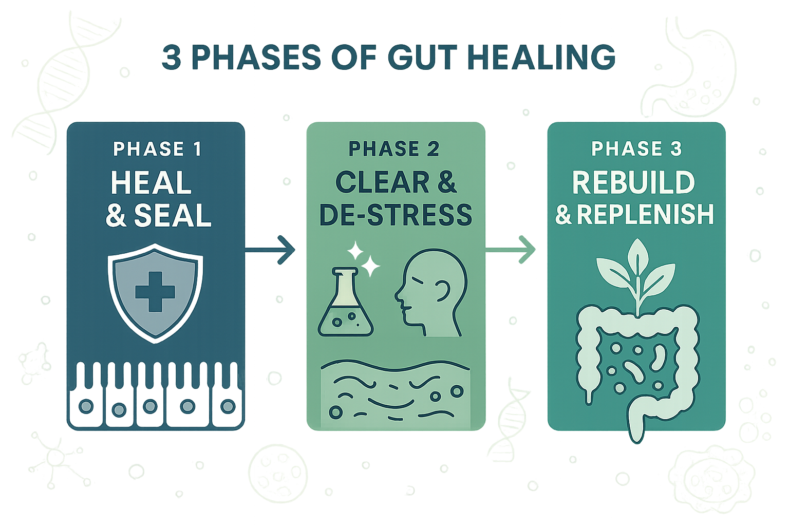 Three Phases of Gut Healing Diagram