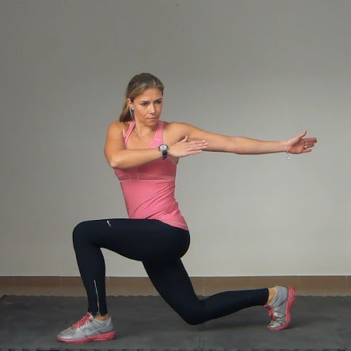 Lunge and twist stretch