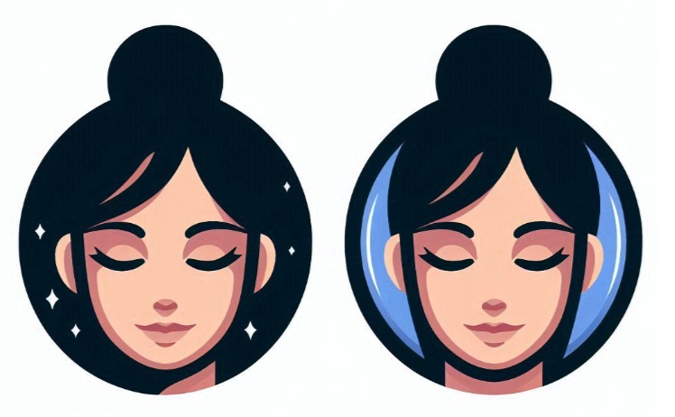 Cartoon image of calm faces Cartoon image of calm faces