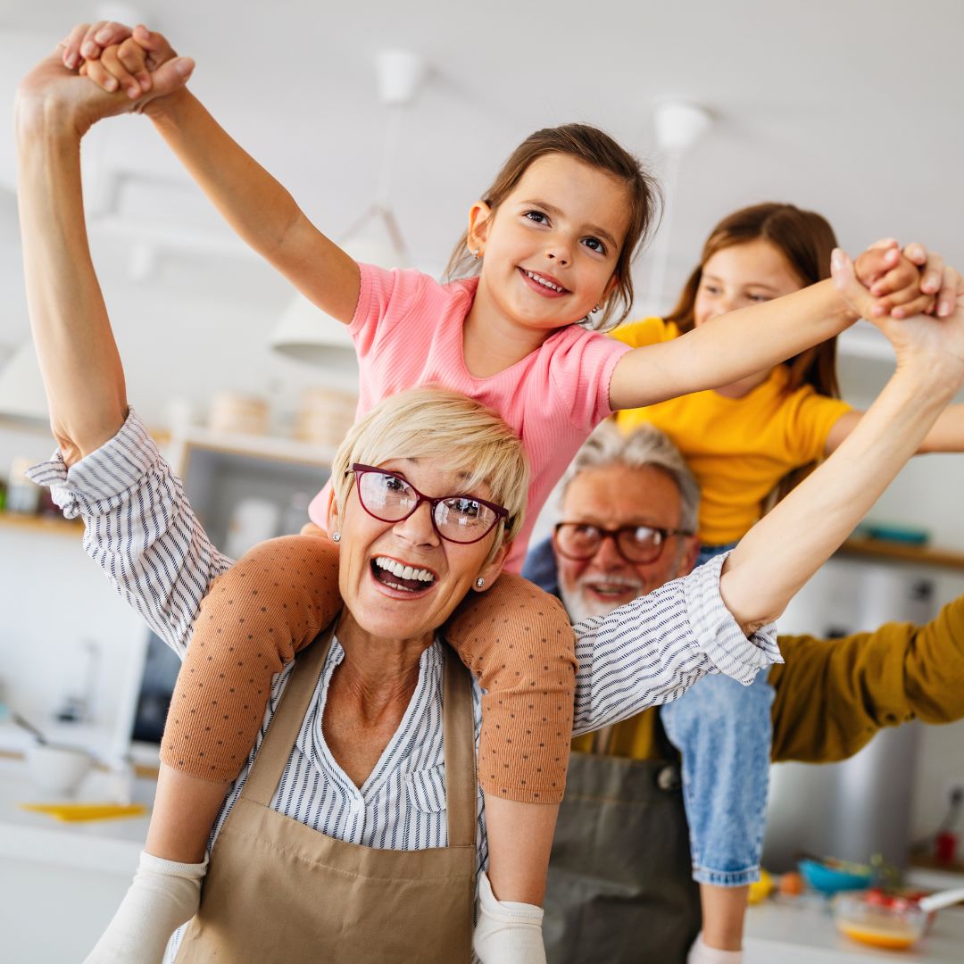 Seniors visiting grandkids in their new Avida RV motorhome