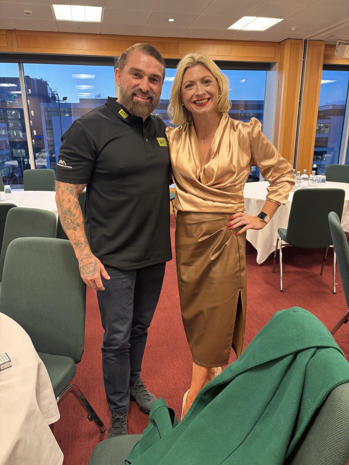 Ant Middleton and I debriefing in the Green Room