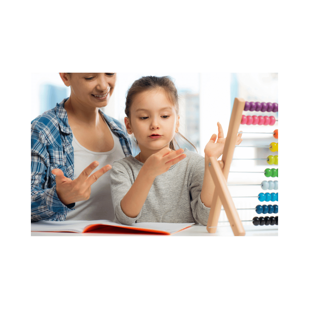 Mompreneur helping her daughter learn math Mompreneur helping her daughter learn math
