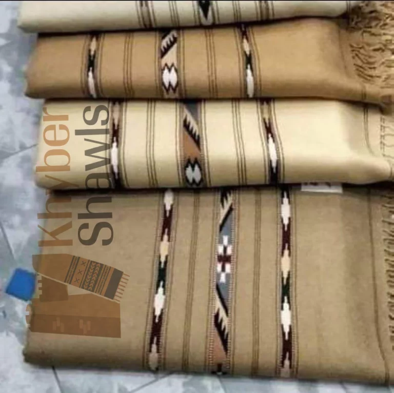 48 – Handmade 3 Frame Borders, Pure Australian Wool Men Shawl