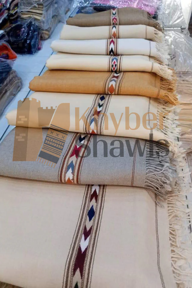 48 – Handmade Frame Border, Pure Australian Wool Men Shawl