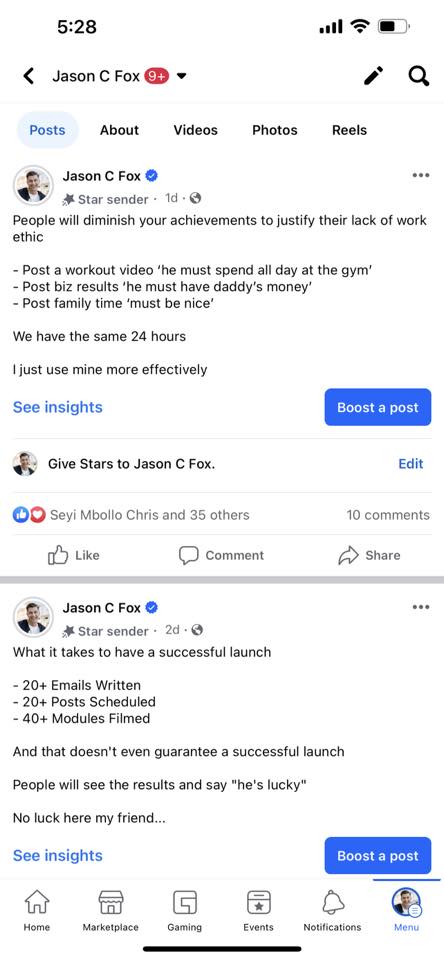 Jason C Fox FB Screenshot 2