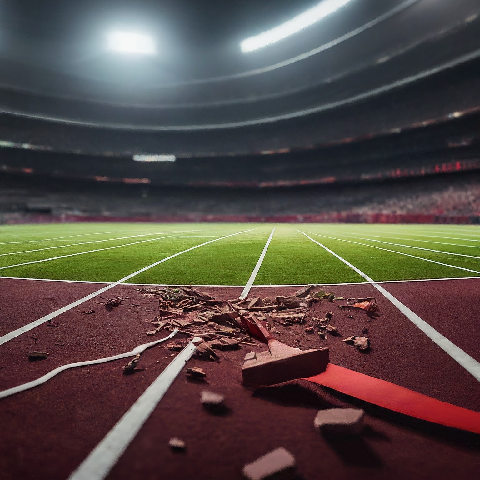 finish line broken on a track finish line broken on a track