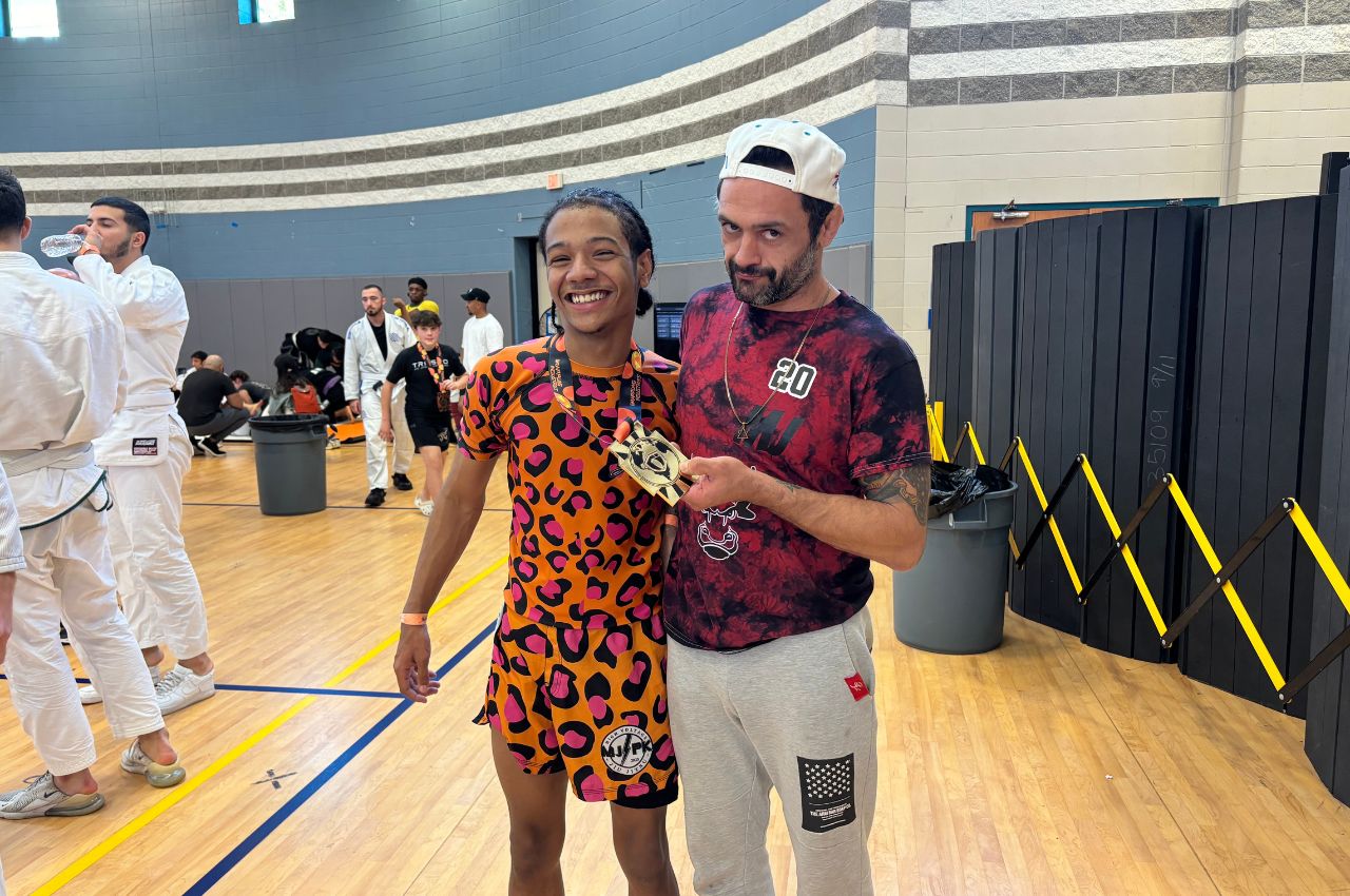 Martial arts instructor with kids