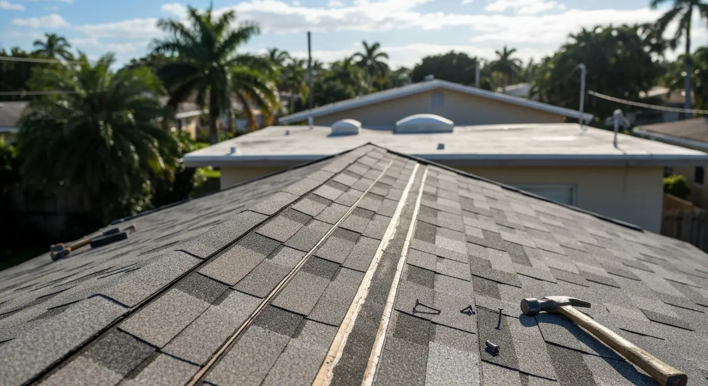 Shingle roof repair project