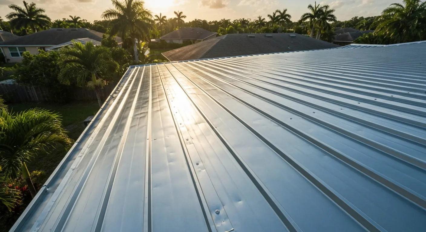 Metal roofing system installed in central Broward County