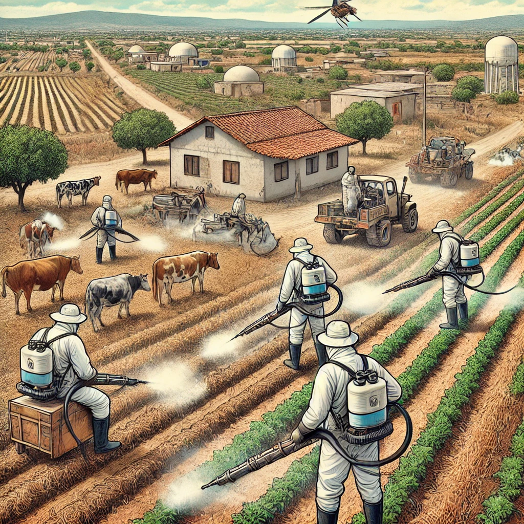 Fumigación en áreas agrícolas y ganaderas de Lampazos de Naranjo, Nuevo León, enfocada en eliminar plagas comunes utilizando métodos seguros y ecológicos. Fumigación en áreas agrícolas y ganaderas de Lampazos de Naranjo, Nuevo León, enfocada en eliminar plagas comunes utilizando métodos seguros y ecológicos.