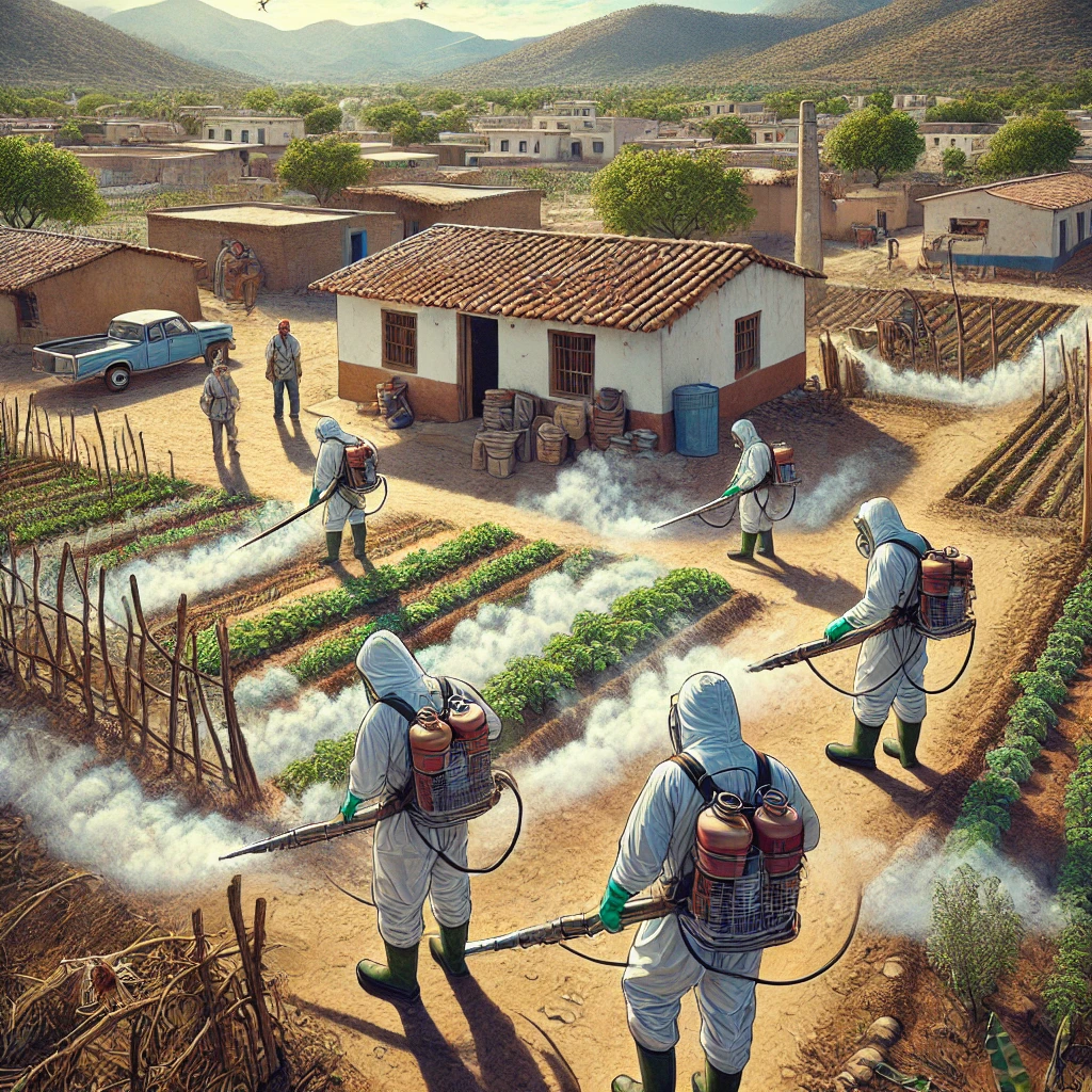 Profesionales de fumigación en Villaldama, Nuevo León, aplicando tratamientos en áreas residenciales y comerciales para el control de plagas." Profesionales de fumigación en Villaldama, Nuevo León, aplicando tratamientos en áreas residenciales y comerciales para el control de plagas."