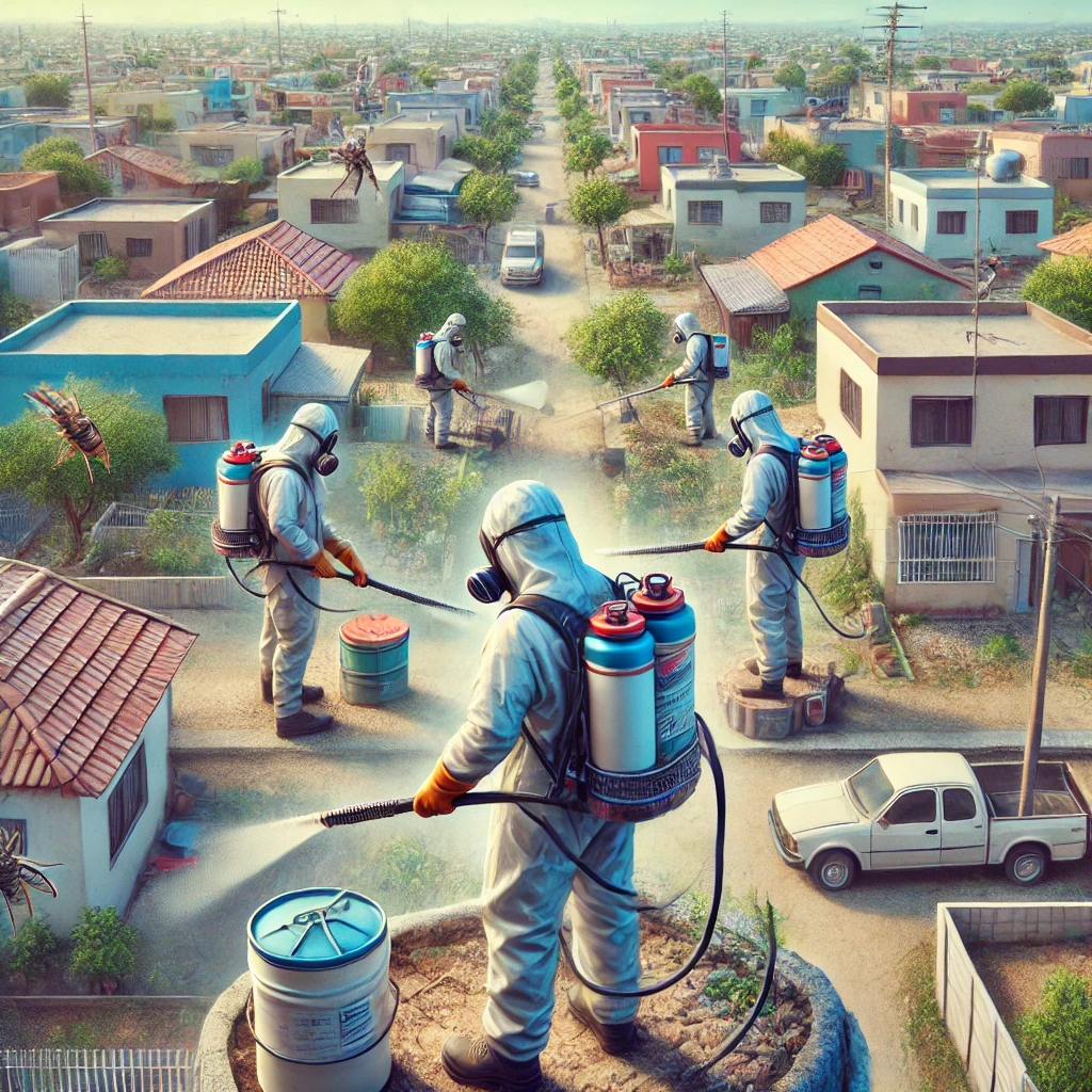 Técnicos de Maximo Fumigaciones aplicando tratamientos de control de plagas en la comunidad de Lázaro Cárdenas, Abasolo Técnicos de Maximo Fumigaciones aplicando tratamientos de control de plagas en la comunidad de Lázaro Cárdenas, Abasolo