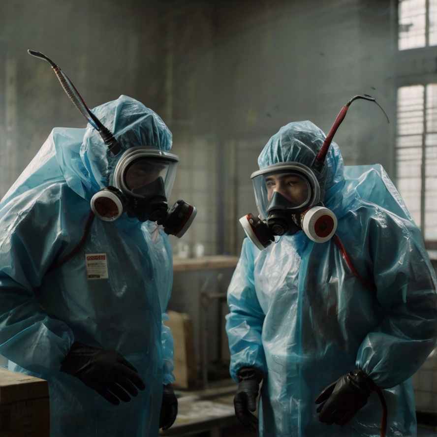 "Equipo de protección personal en fumigaciones para garantizar salud laboral."