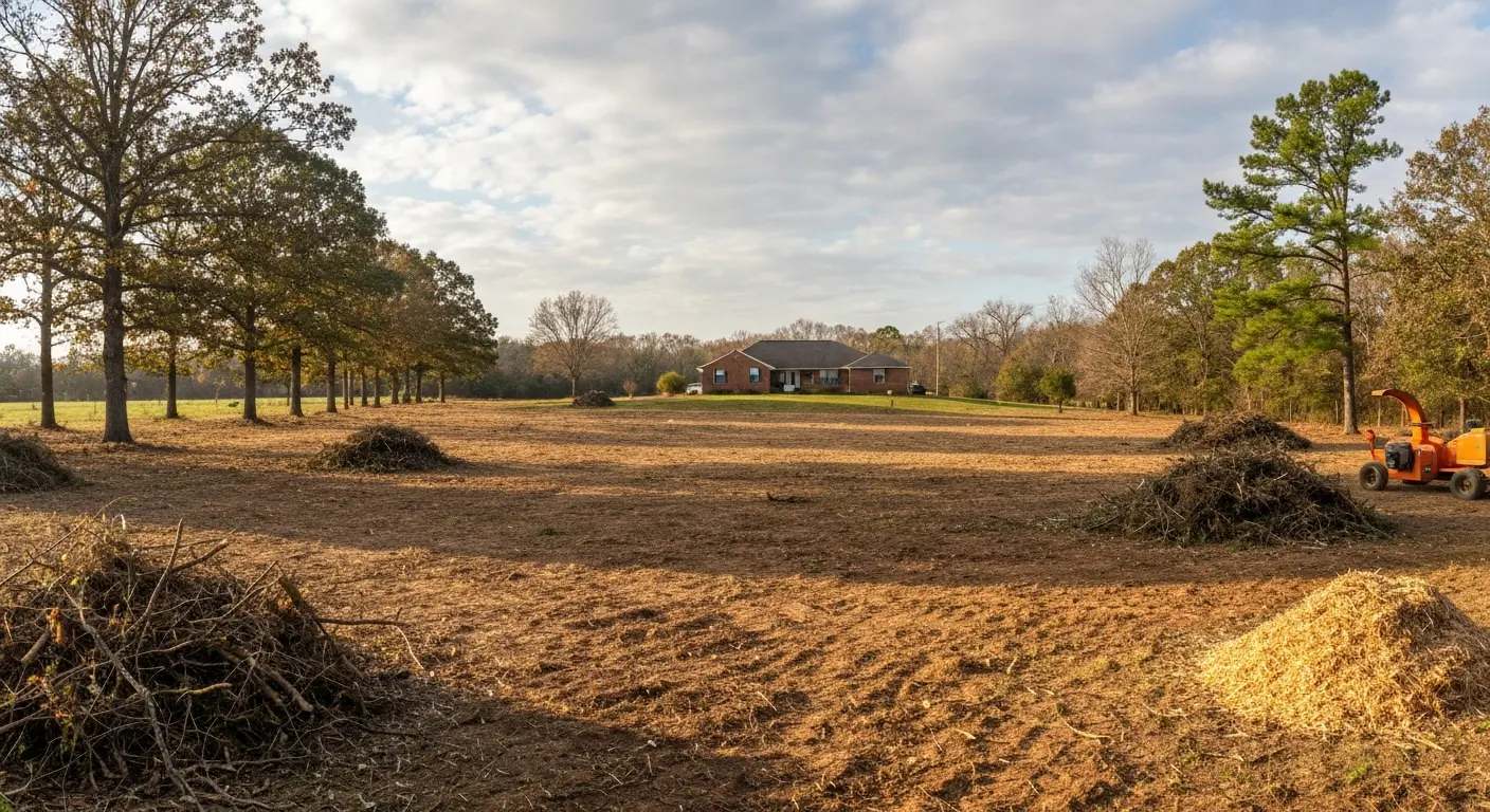 Brush clearing on rural Columbia property