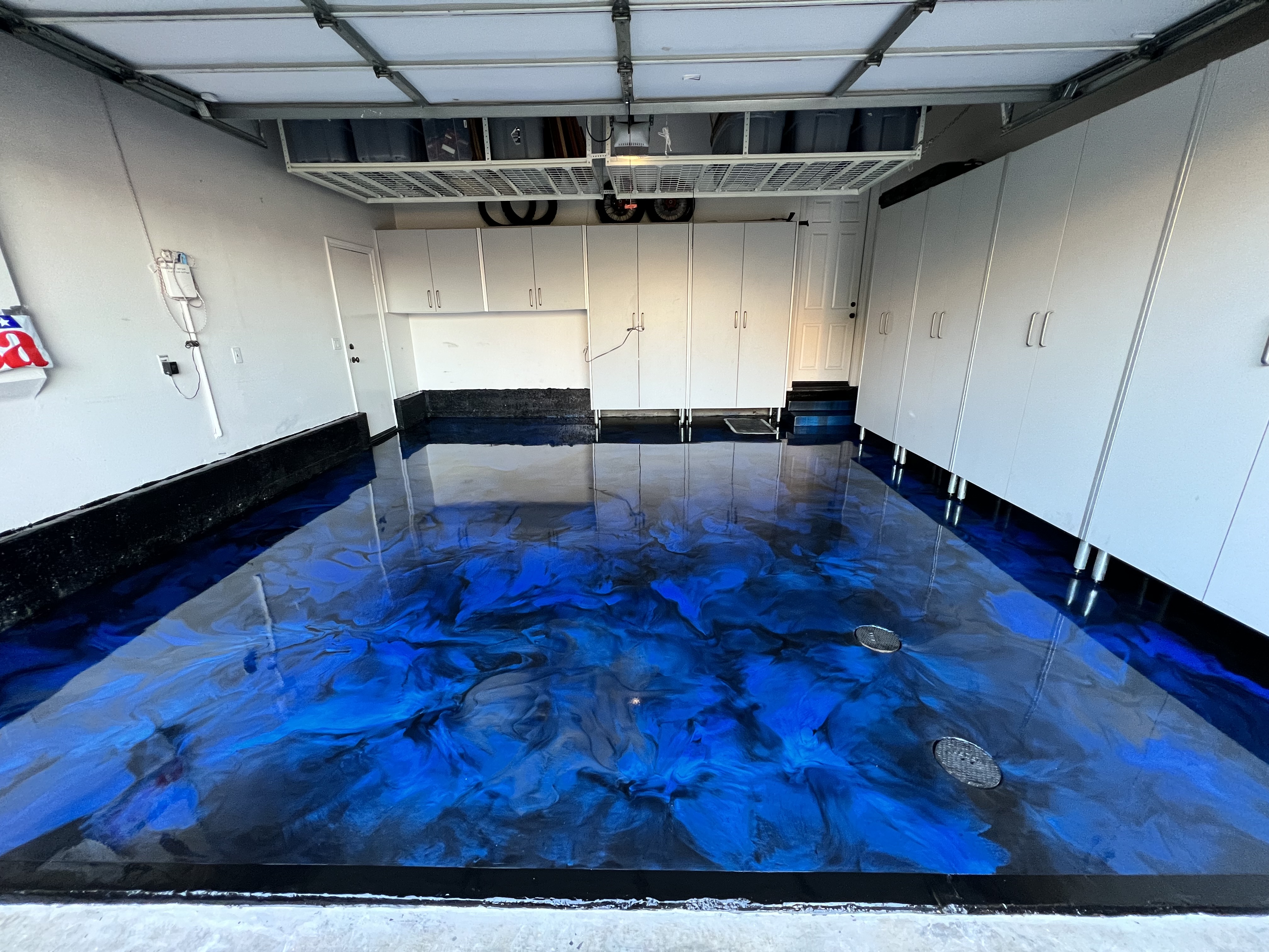 Metallic epoxy garage floor coating in Odessa TX