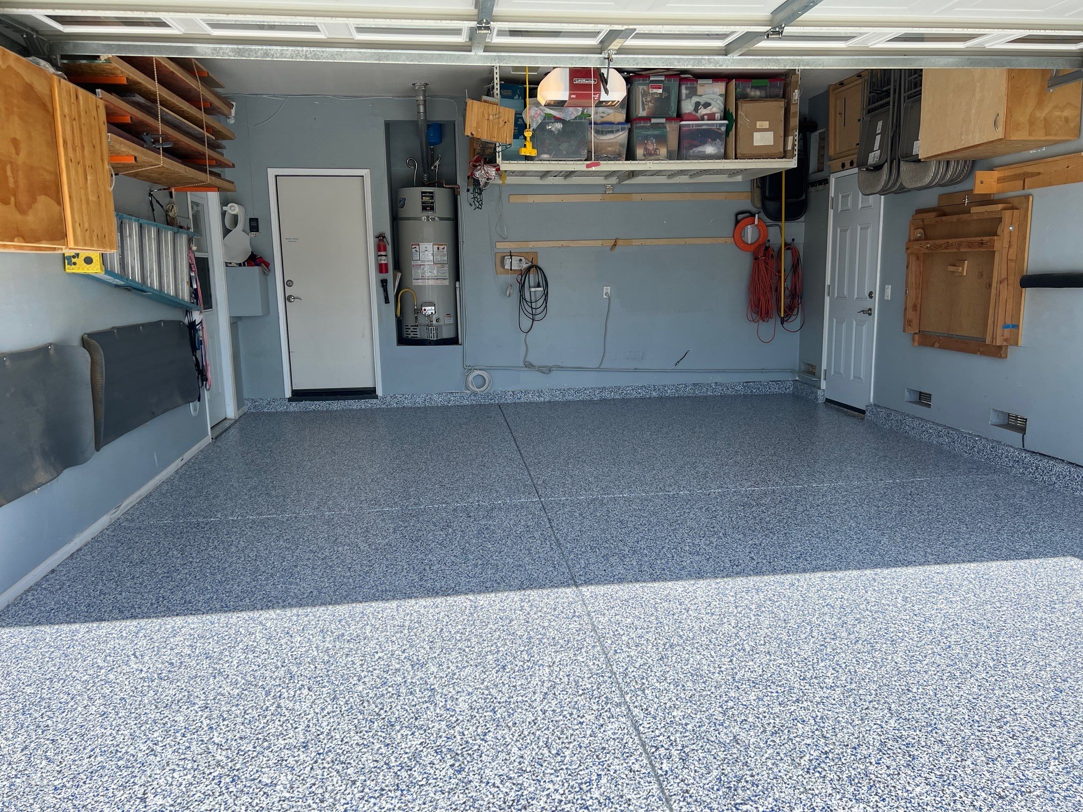 Decorative flake coating sample for concrete floor